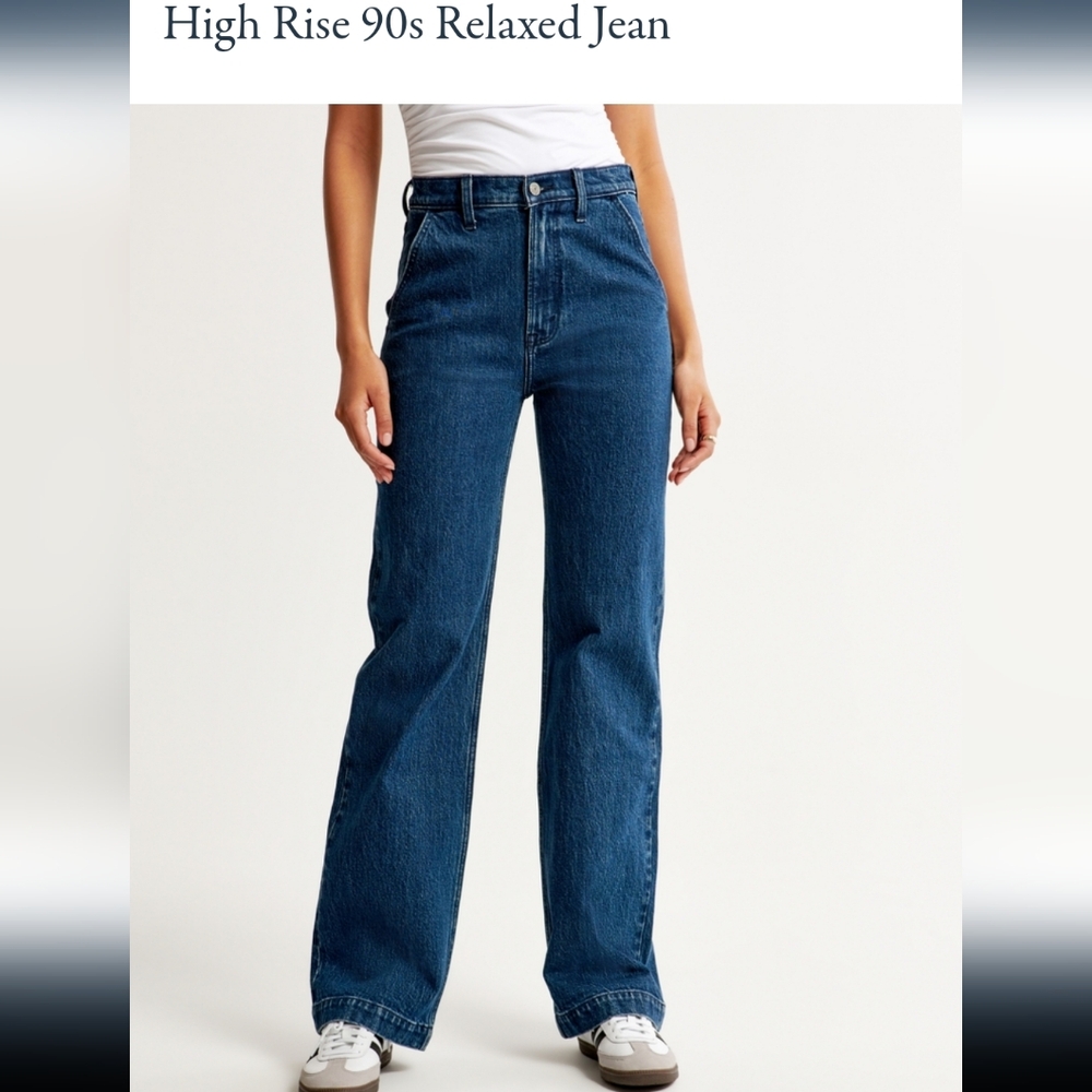 Abercrombie & Fitch High Rise 90s Relaxed Blue Jeans